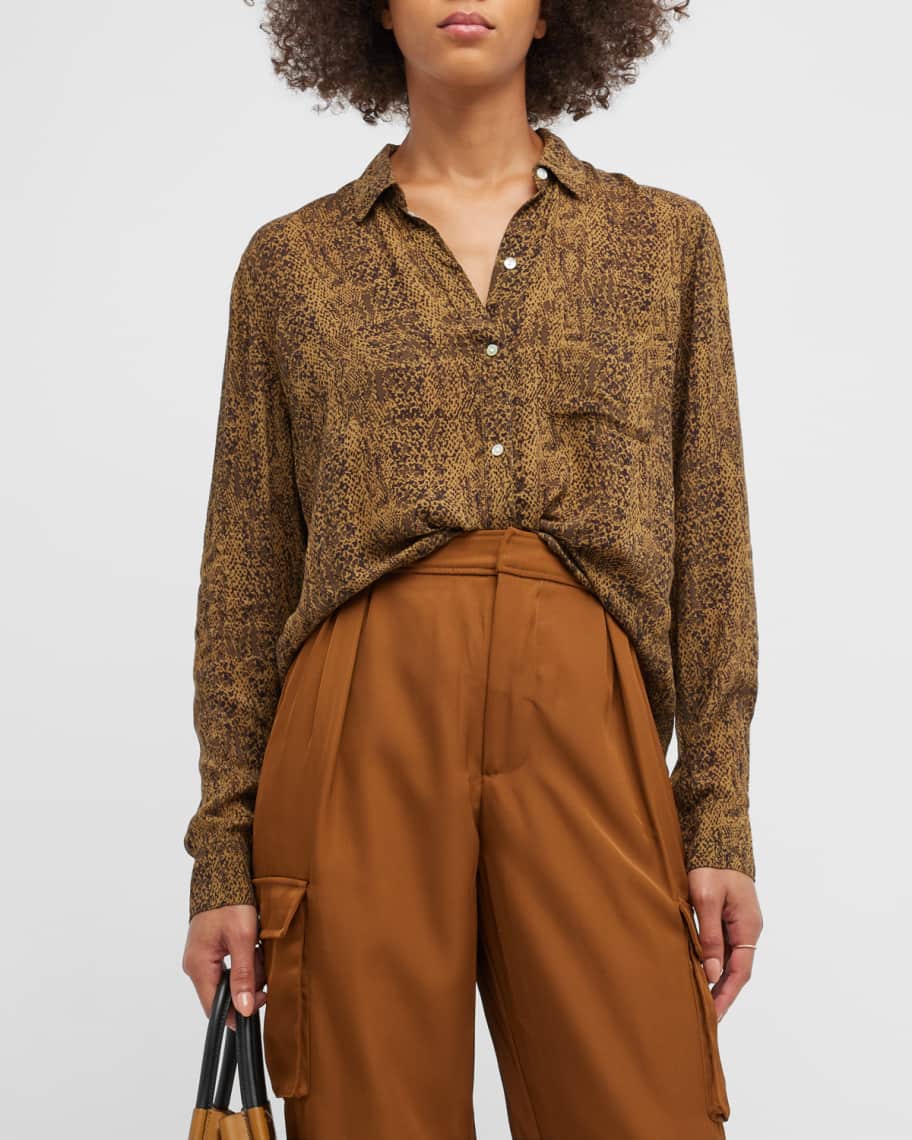 Rails Josephine Snake Button-Front Shirt | Neiman Marcus