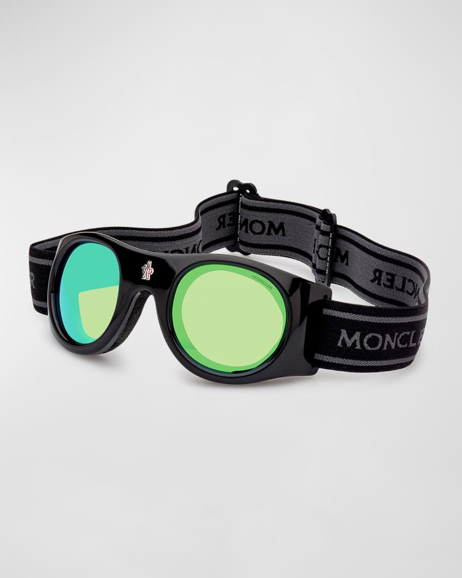 8 Moncler Palm Angels Black Matte Mirror Snow Goggles by Moncler