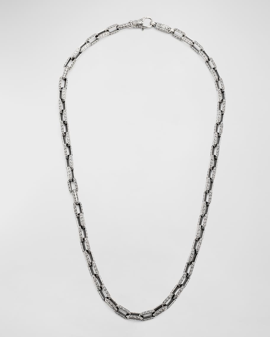 Konstantino Men's Sterling Silver Rectangle Link Chain Necklace