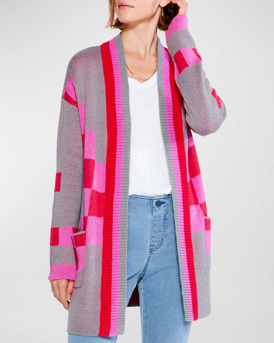 NIC+ZOE Checked Away Open-Front Cardigan | Neiman Marcus
