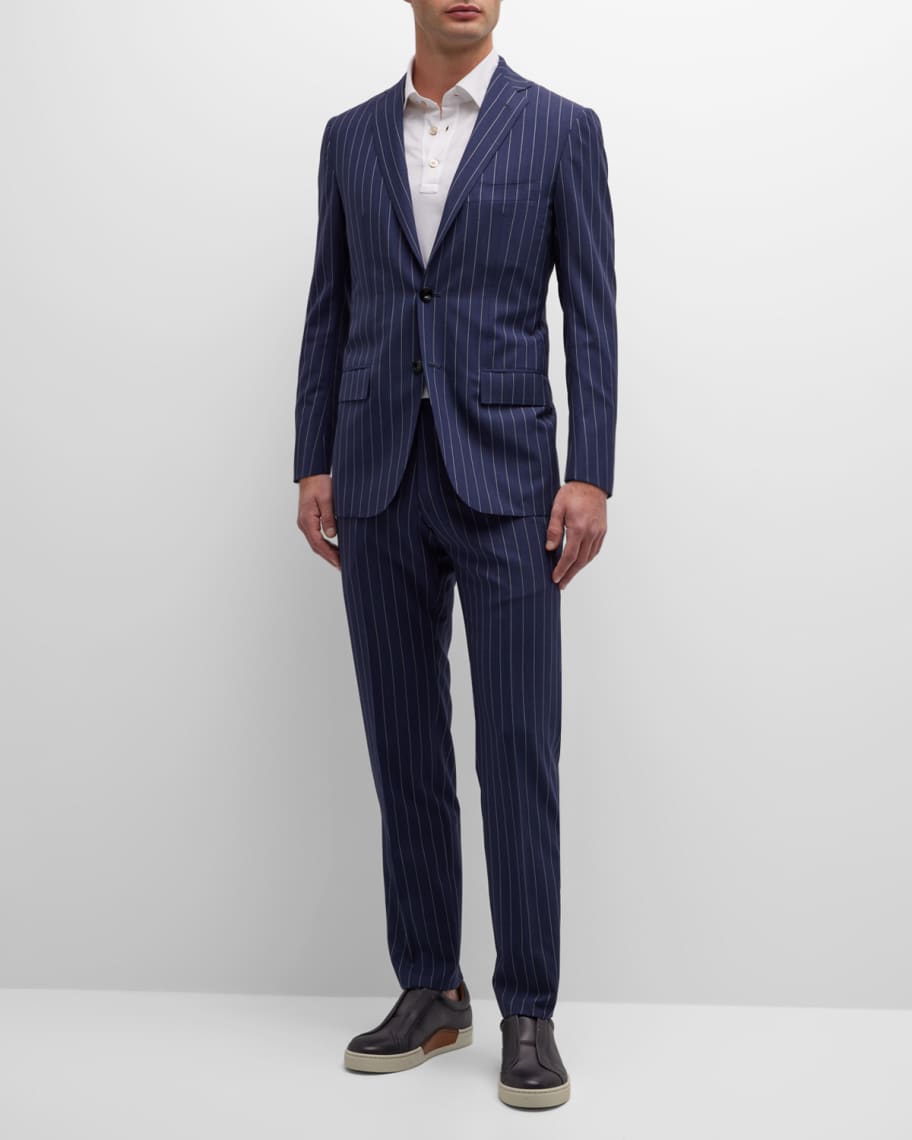 Kiton Men's Pinstripe Wool Suit | Neiman Marcus