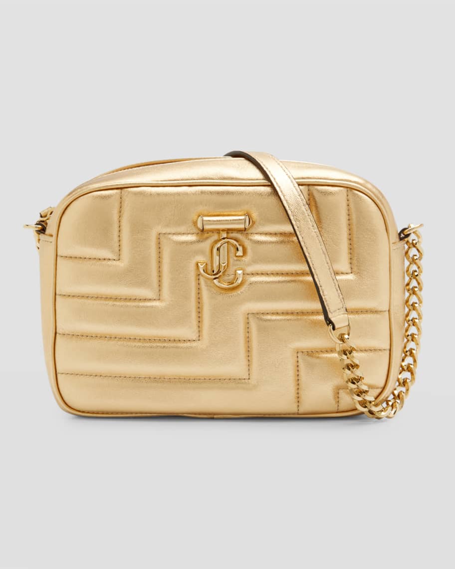 Jimmy Choo Varenne Metallic Lambskin Camera Crossbody Bag | Neiman