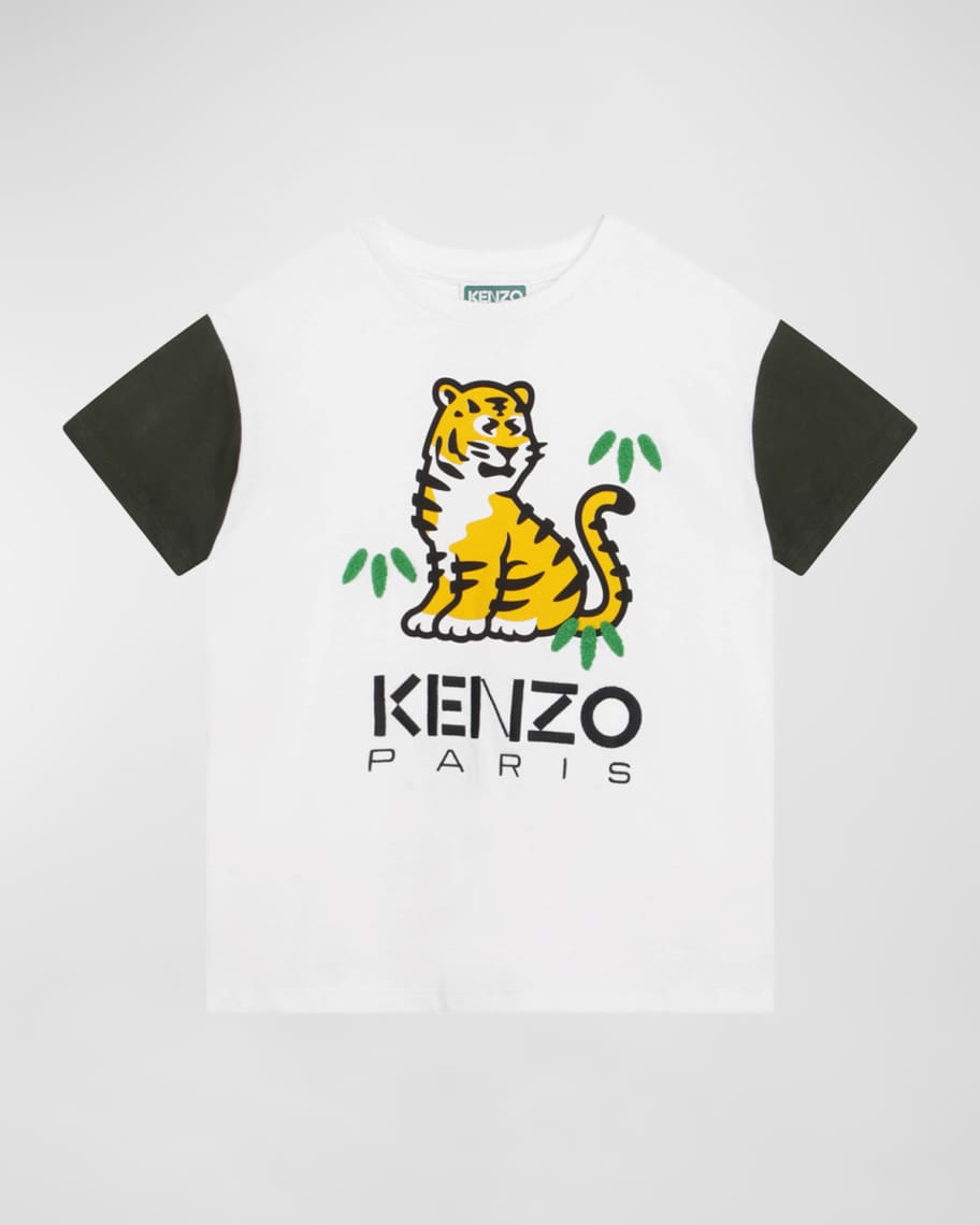 Kenzo Boy's Kotora Tiger Embroidered Logo TShirt, Size 612 Neiman