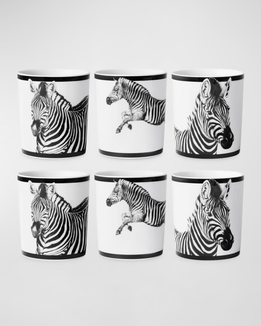 Image 1 of 4: Zebra Porcelain Glasses, Set of 6