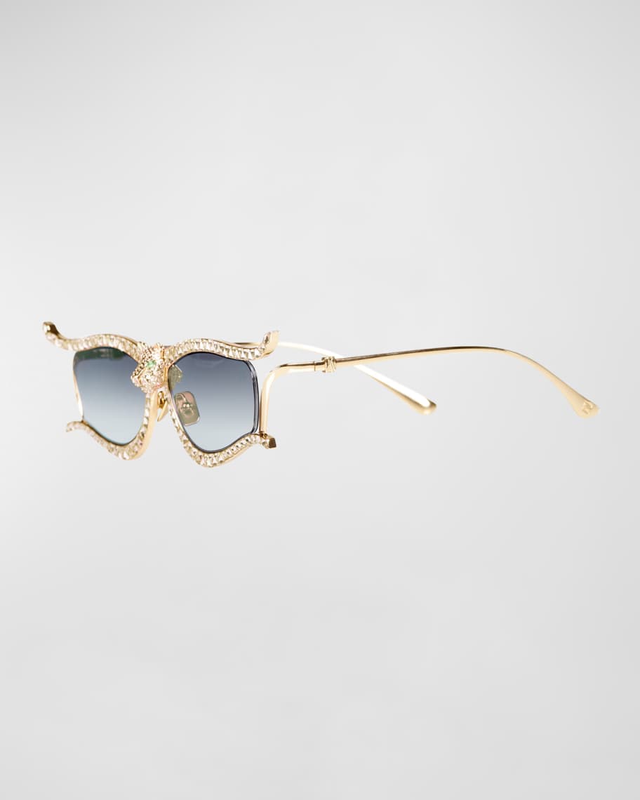 Anna-Karin Karlsson Strawberry Moon Green Square Acetate & Gold-Plated  Steel Sunglasses