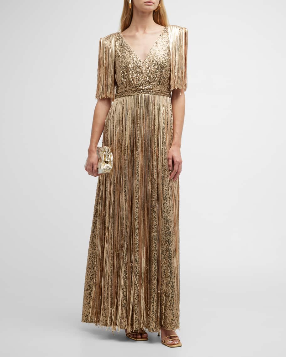 Badgley mischka fringe heels top