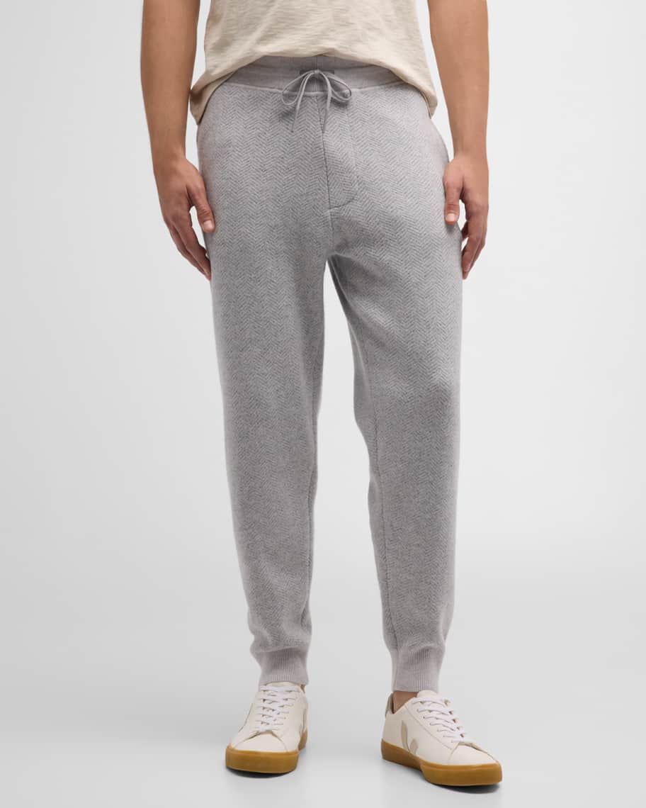 Theory Men's Alcos Herringbone Jogger Pants Neiman Marcus