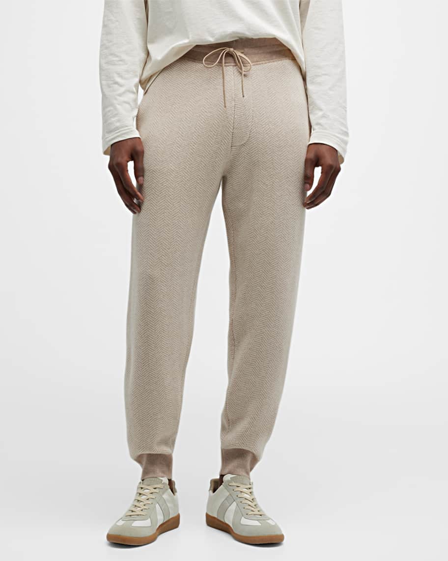 Theory Men's Alcos Herringbone Jogger Pants Neiman Marcus