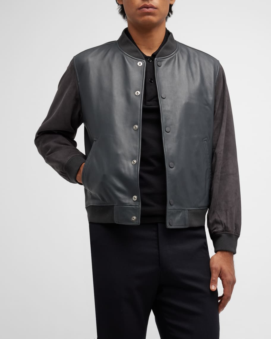 Theory Leather Varsity Jacket