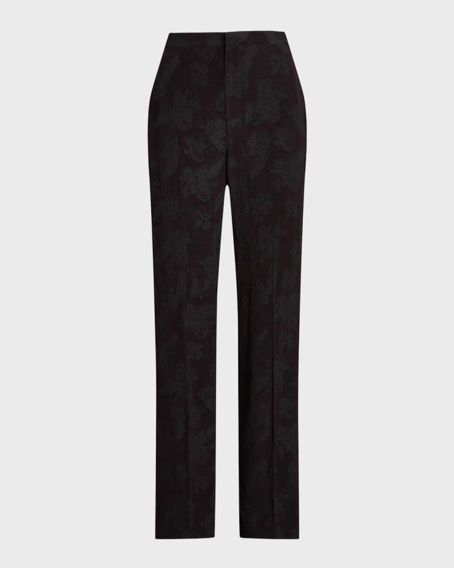 louren flower jacquard pants half