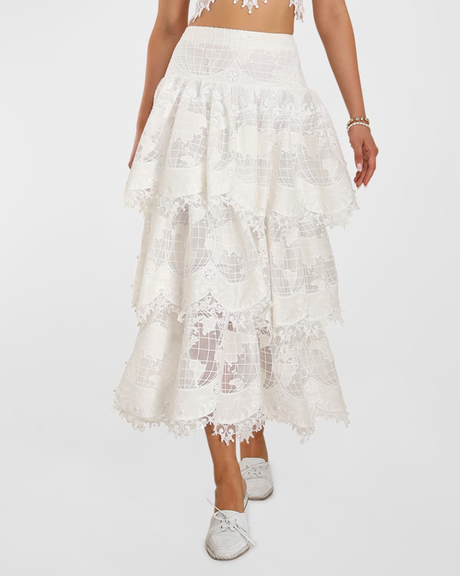 Zimmermann store embroidered skirt