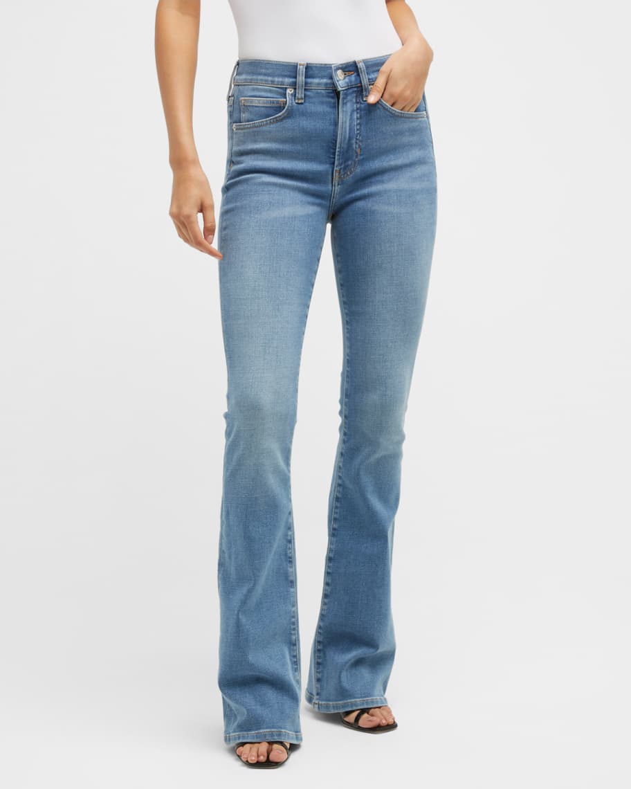 Veronica Beard Beverly High-Rise Skinny Flared Jeans | Neiman Marcus