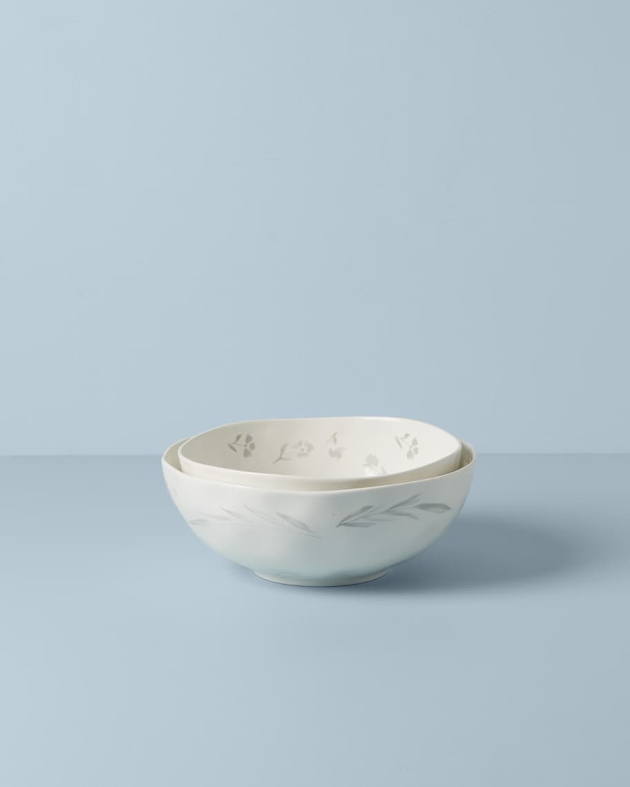 Lenox Oyster Bay 2-Piece Nesting Serving Bowls | Neiman Marcus Lenox Oyster Bay 2-Piece Nesting Serving Bowls