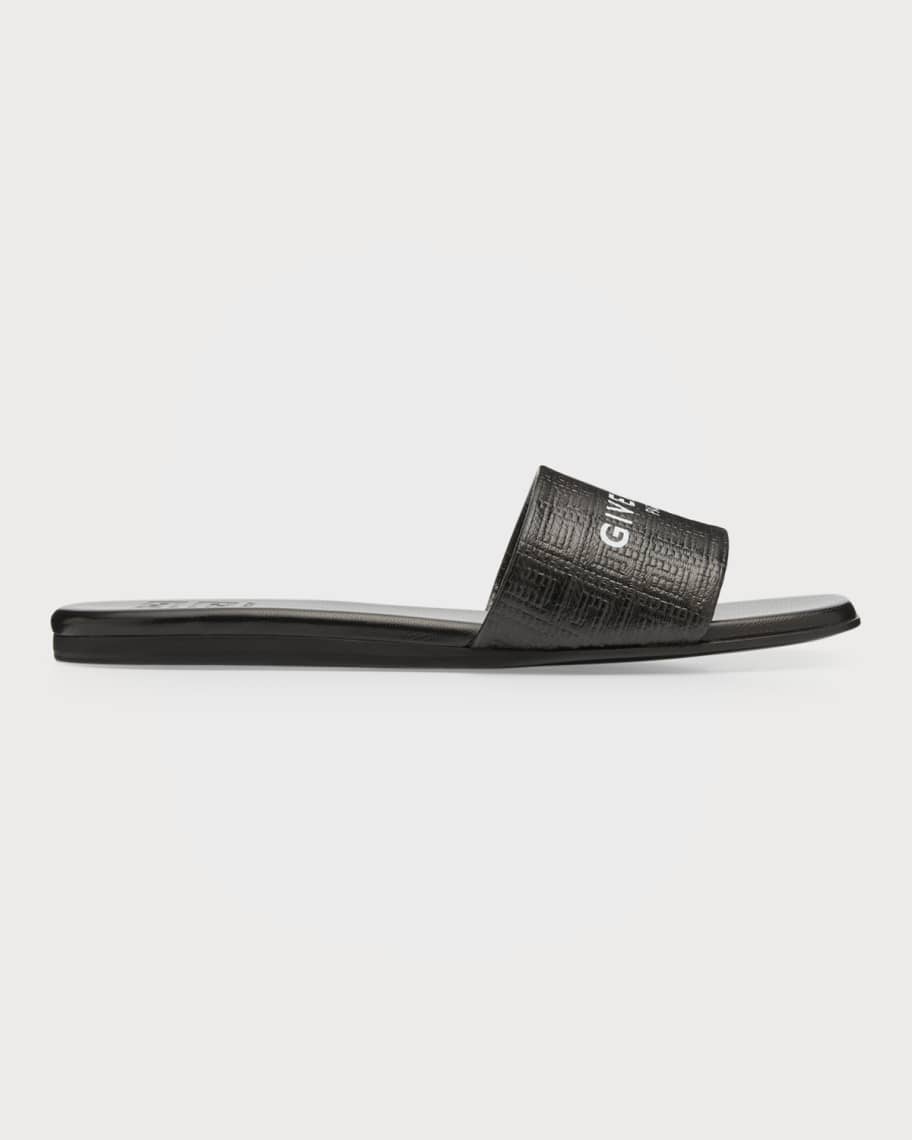 Givenchy 4G Monogram Flat Slide Sandals | Neiman Marcus