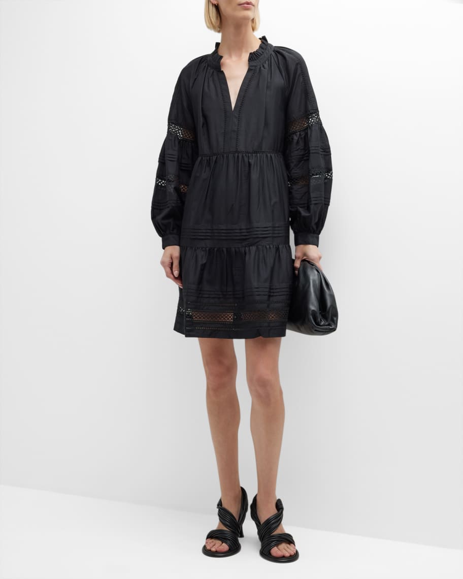 Marie Oliver Sheridan Tiered Blouson-Sleeve Dress | Neiman Marcus