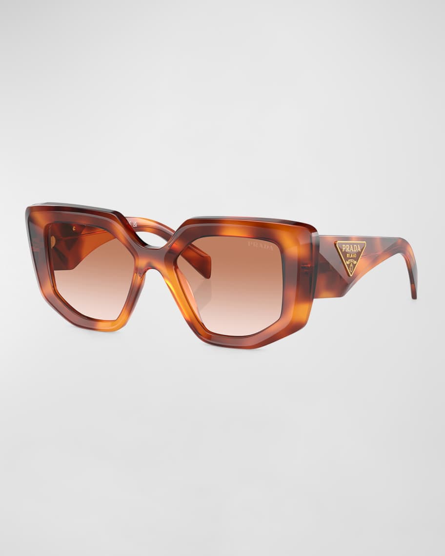 Image 1 of 5: Logo Emblem Acetate Cat-Eye Sunglasses