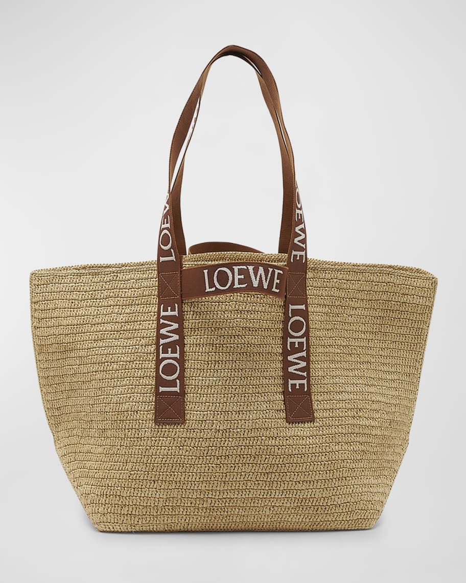 Loewe Fold Shopper Tote Bag in Raffia | Neiman Marcus