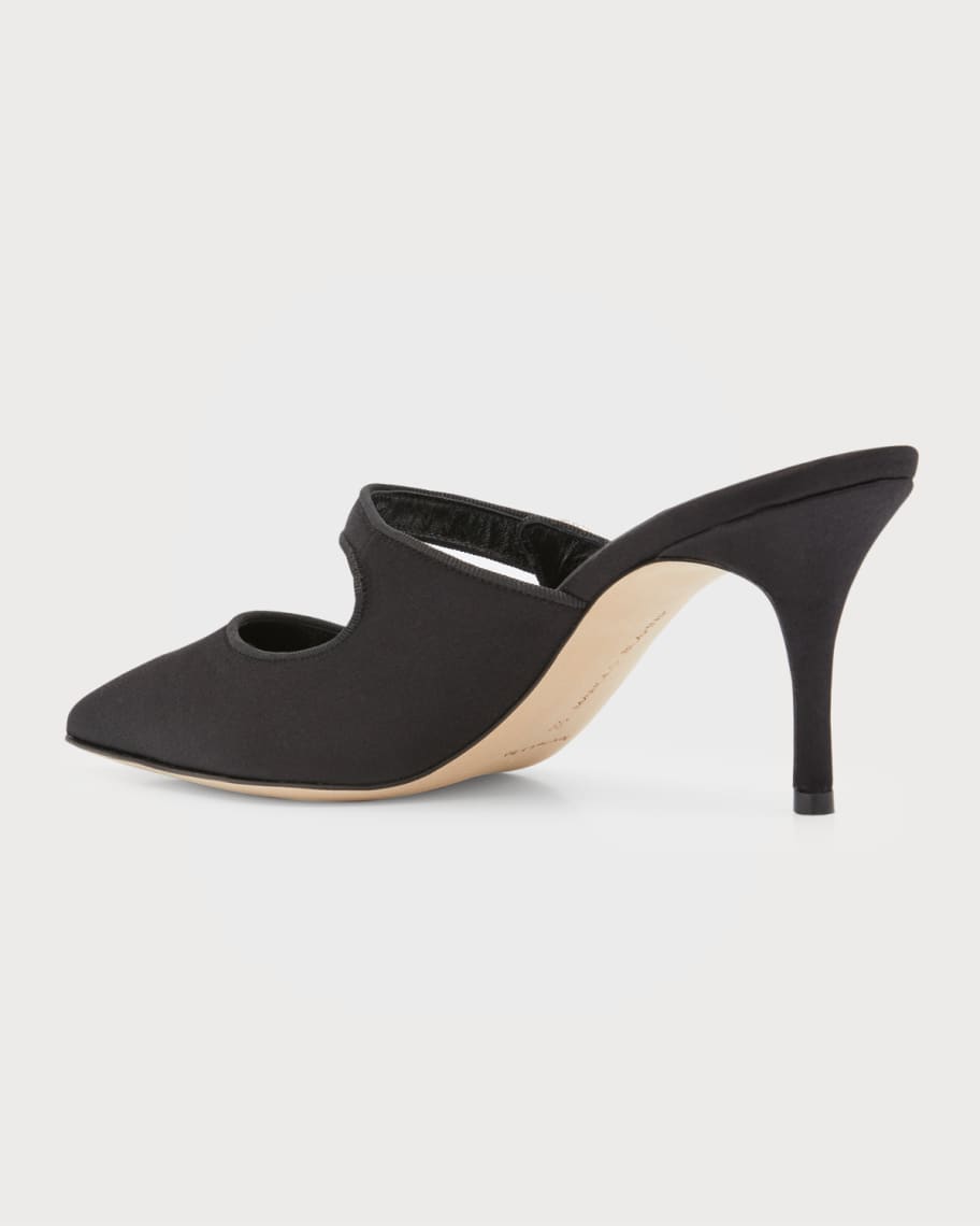 Image 3 of 6: Satin Mary Jane Stiletto Mules