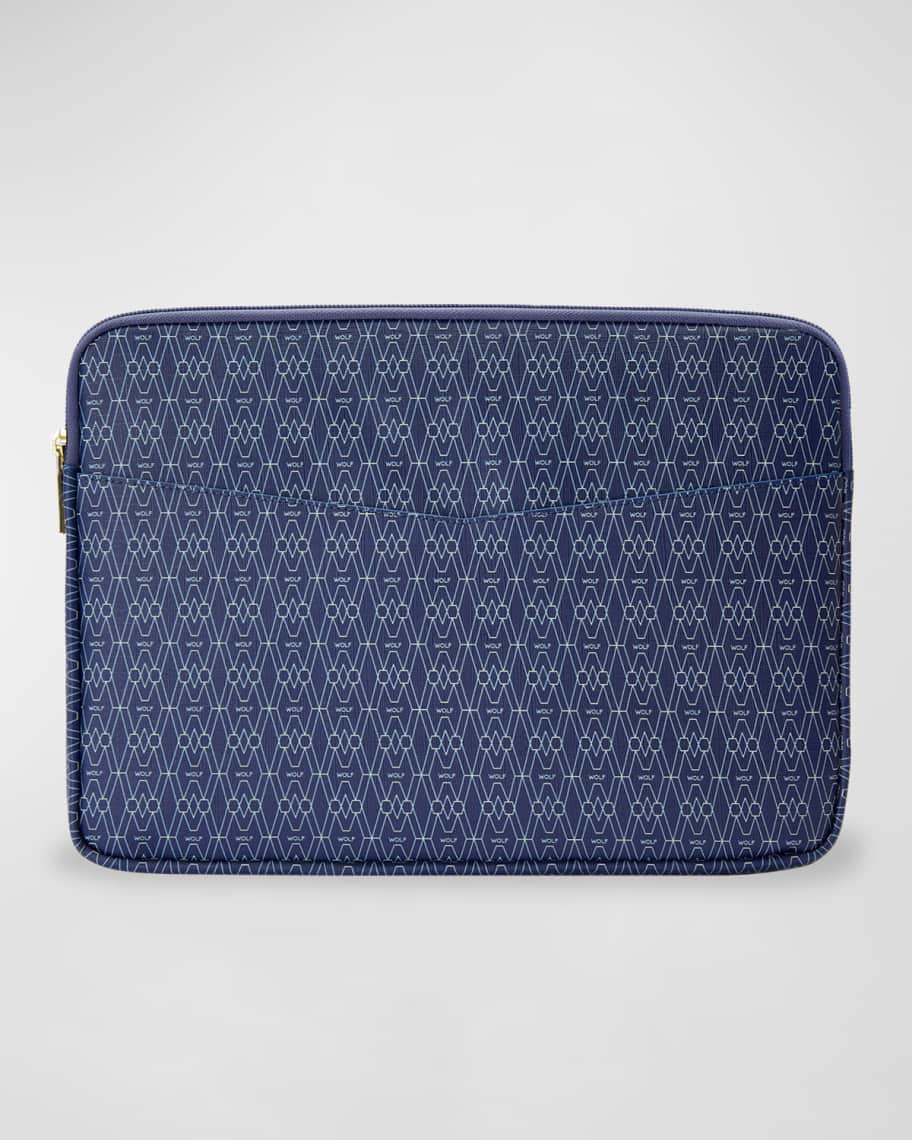 WOLF Men's Vegan Monogram Zip Laptop Case Neiman Marcus