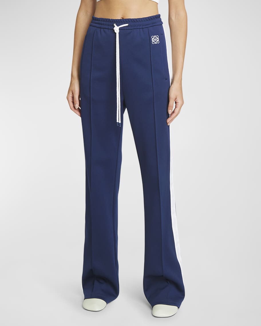 Loewe Anagram Embroidered Side-Stripe Tracksuit Trousers | Neiman Marcus