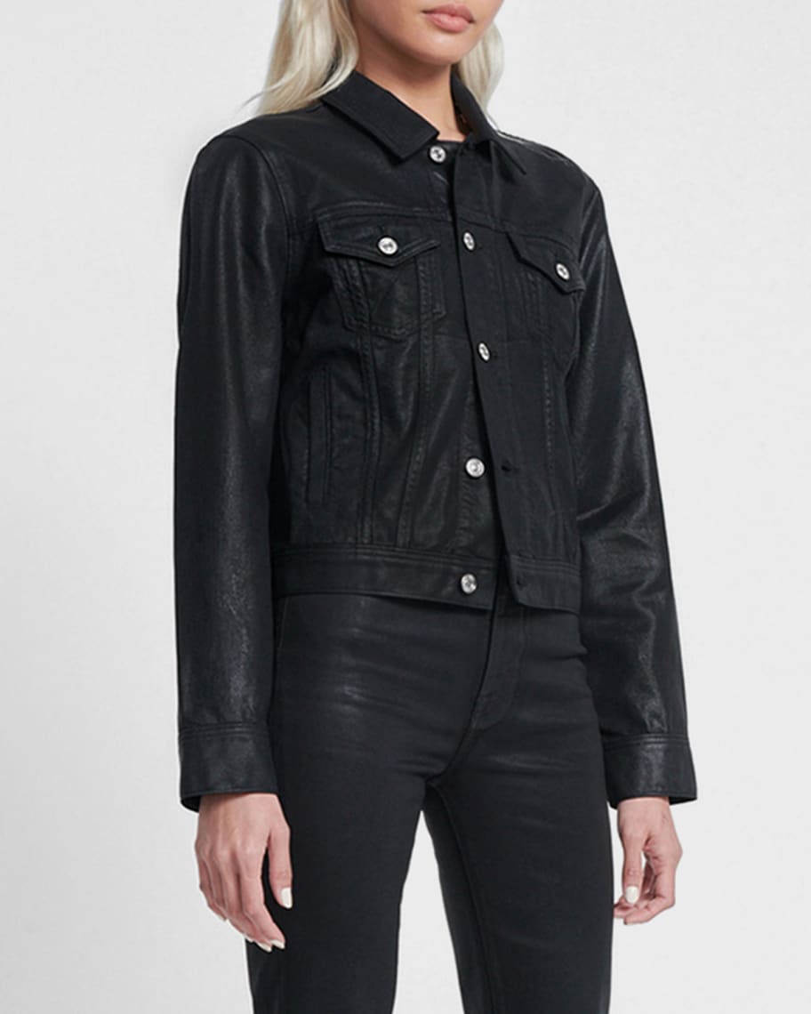 7 for all mankind Classic Coated Denim Trucker Jacket Neiman Marcus
