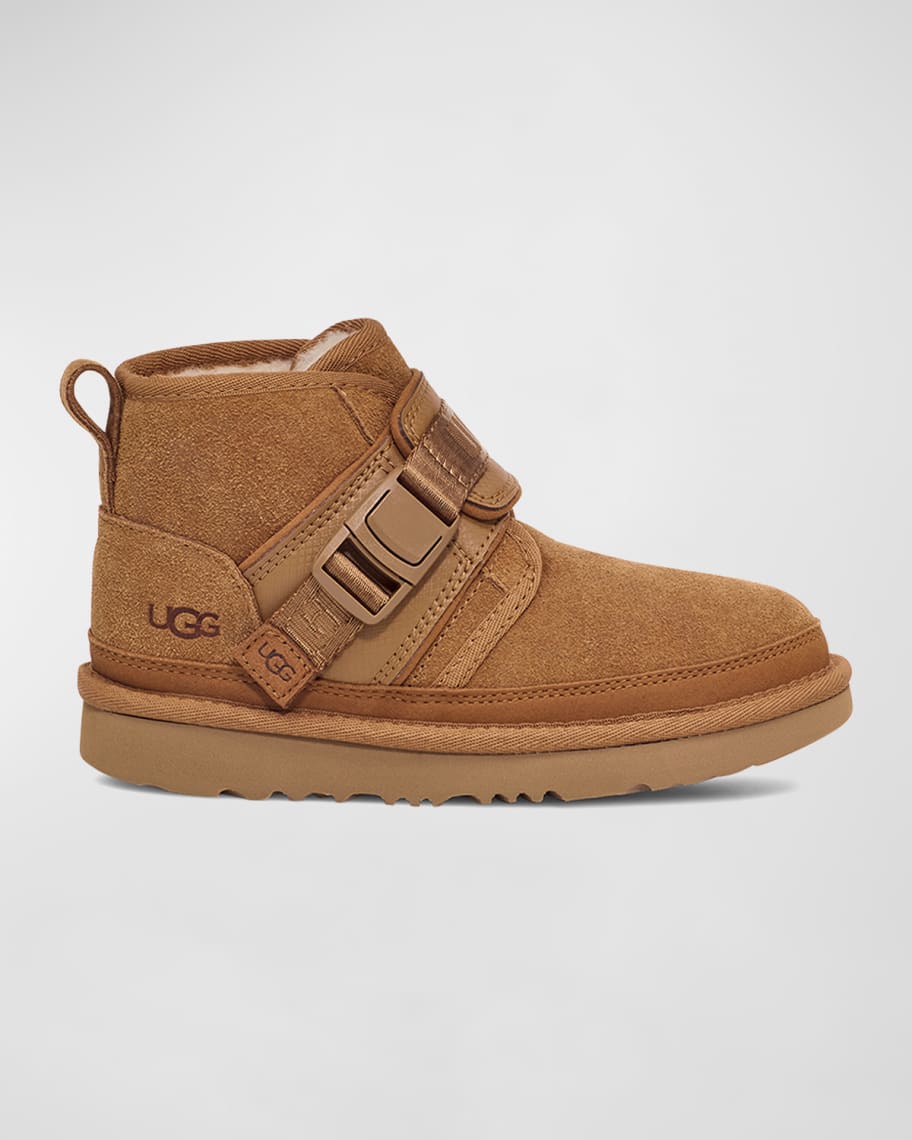 UGG Boy's Neumel Suede Snapback Boots, Kids | Neiman Marcus