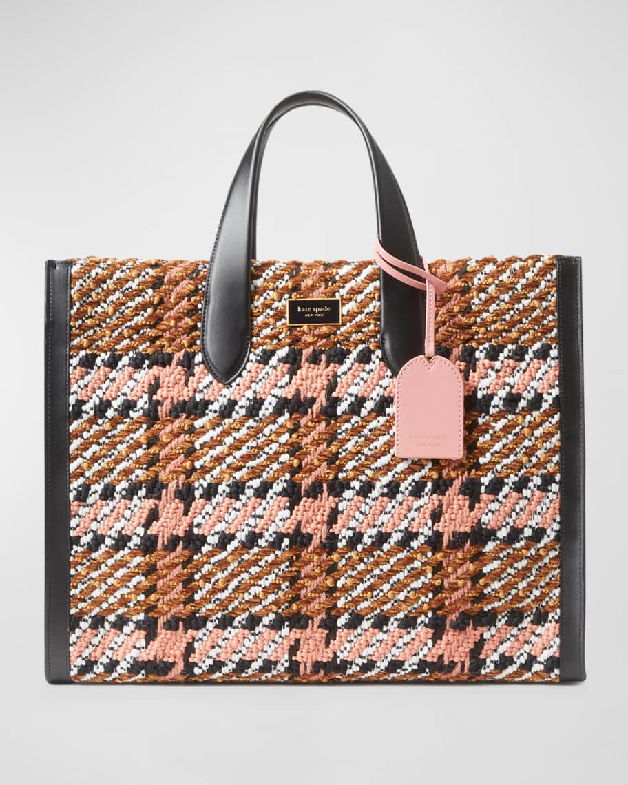 Bleecker Painterly Houndstooth Large Tote