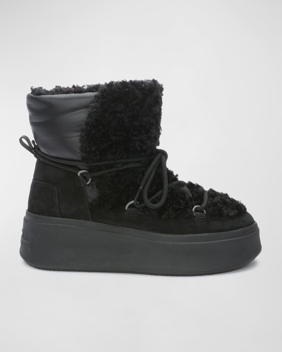 Ash Moboo Faux Fur Lace-Up Snow Boots | Neiman Marcus