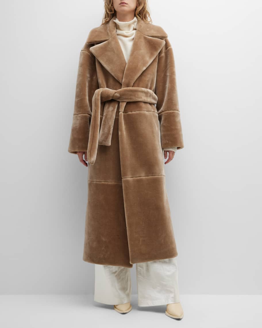 Nanushka faux-fur detail trench coat - Black