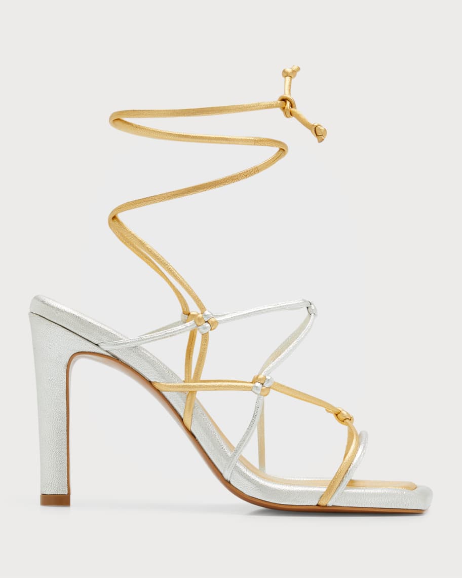 Louis Vuitton Fuchsia Satin Heels with Textured Gold Heel