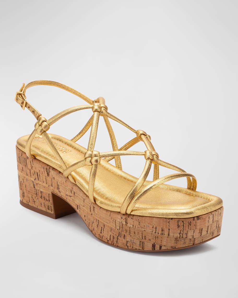 Mercedes Castillo Camille Knotted Leather Platform Sandals