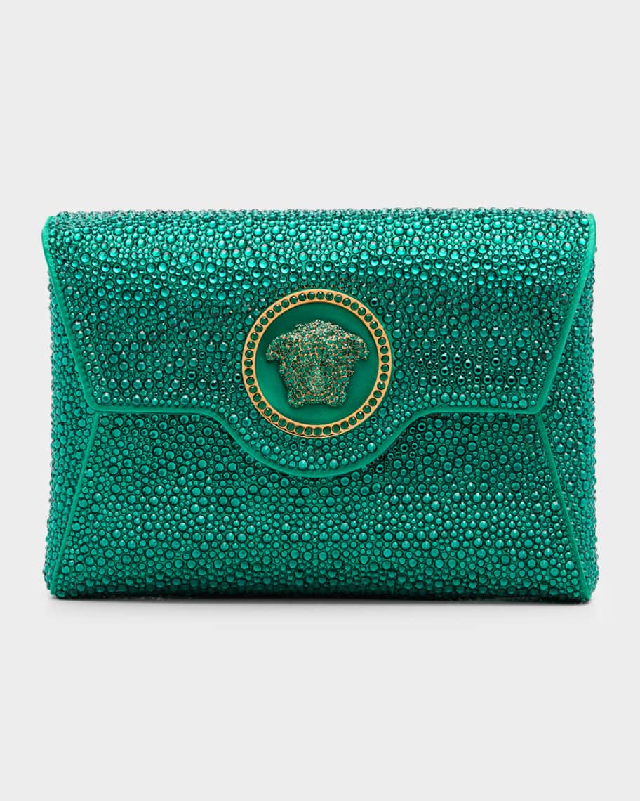 Versace La Medusa Mini Crystal Crossbody Bag | Neiman Marcus