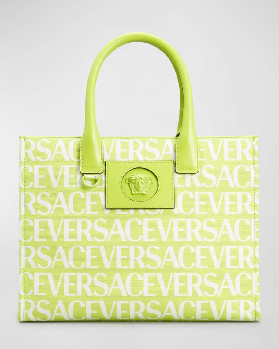 White And Yellow Printed Versace Bag