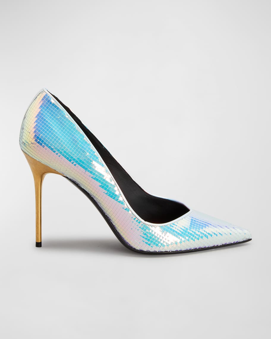 Balmain Ruby Iridescent Metallic-Heel Pumps | Neiman Marcus