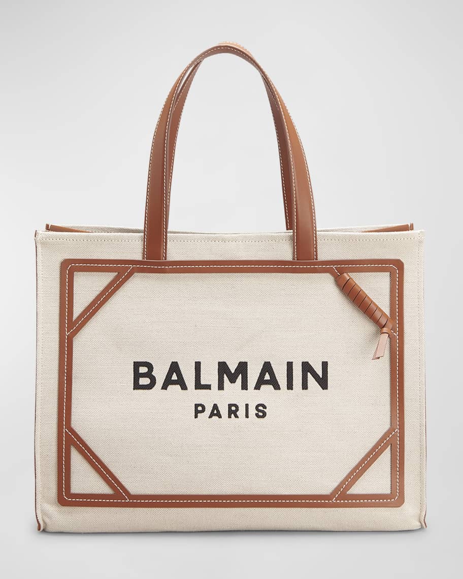 Balmain B Army Medium Linen Shopper Tote Bag | Neiman Marcus