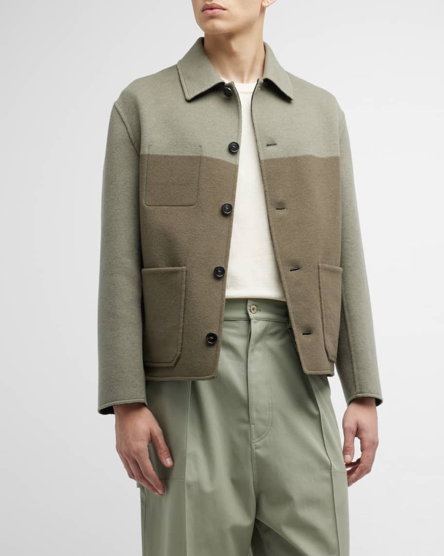 LOEWE〔ANAGRAM ワークウェアジャケット WORKWEAR JACKET〕 Loewe Men's Anagram Reversible Workwear Jacket | Neiman Marcus
