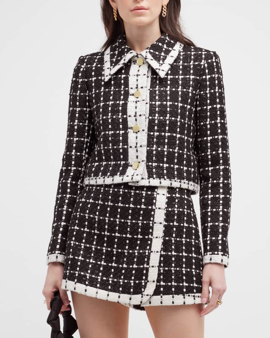 Alice + Olivia Renae Tweed Cropped Jacket | Neiman Marcus