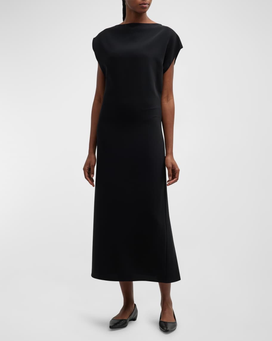 THE ROW Blathine Cap-Sleeve Midi Dress | Neiman Marcus