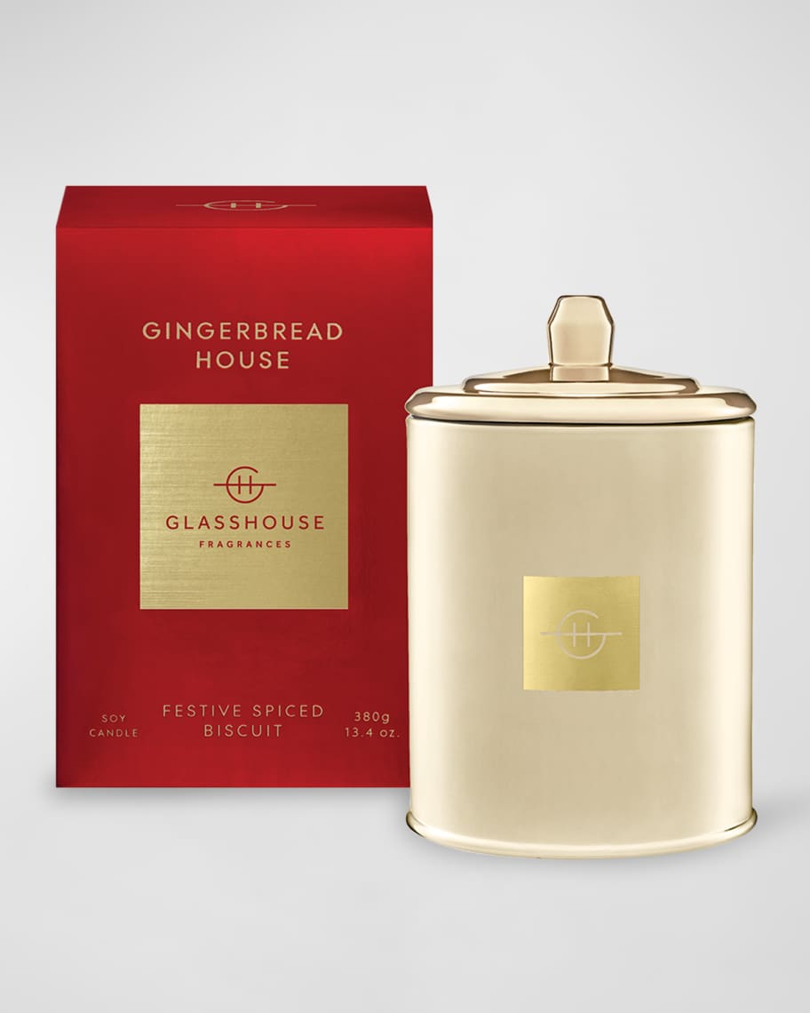 GLASSHOUSE FRAGRANCES 13.4 oz. Gingerbread House Soy Candle Neiman Marcus