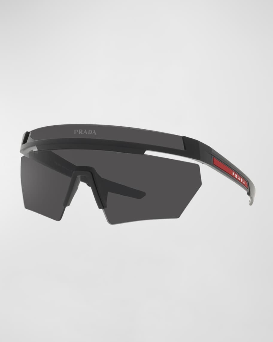 Prada shield sunglasses 2025 with triangle logo