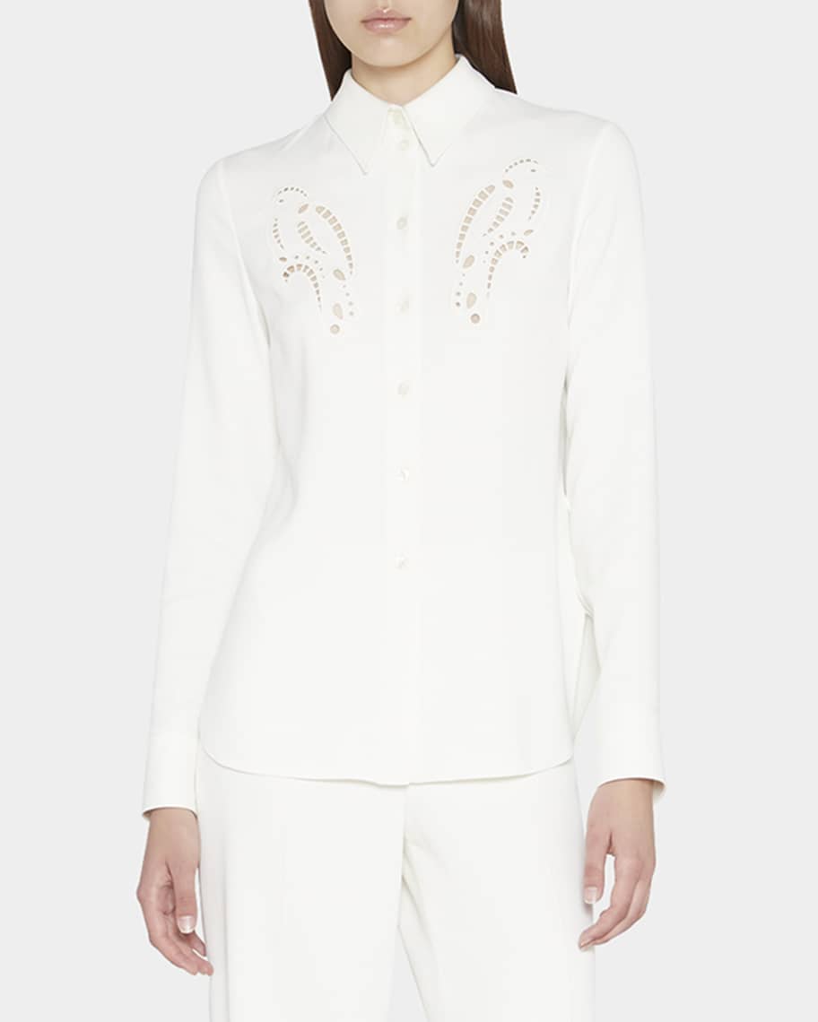Stella McCartney Embroidered Button-Front Shirt | Neiman Marcus