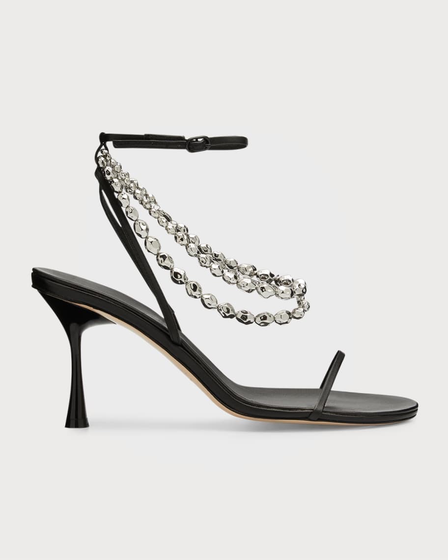 STUDIO AMELIA 90mm Trinket Stiletto Sandals | Neiman Marcus