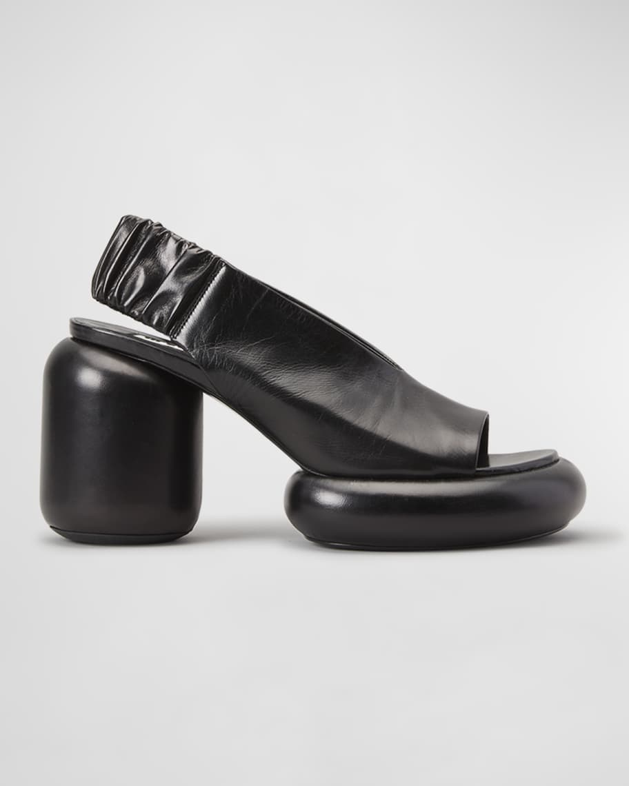 Jil Sander Tripon Leather Slingback Platform Sandals