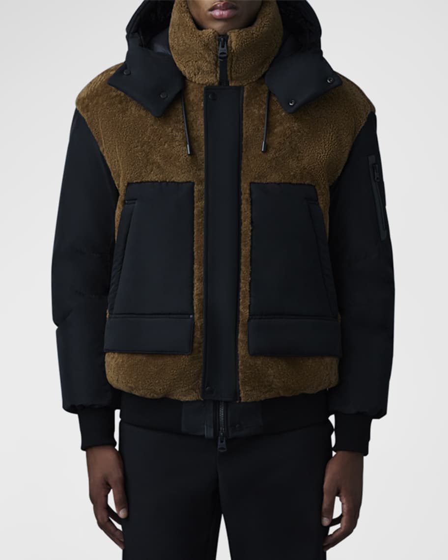 Mackage Men s VIGGO Mixed Media Bomber Jacket Neiman Marcus