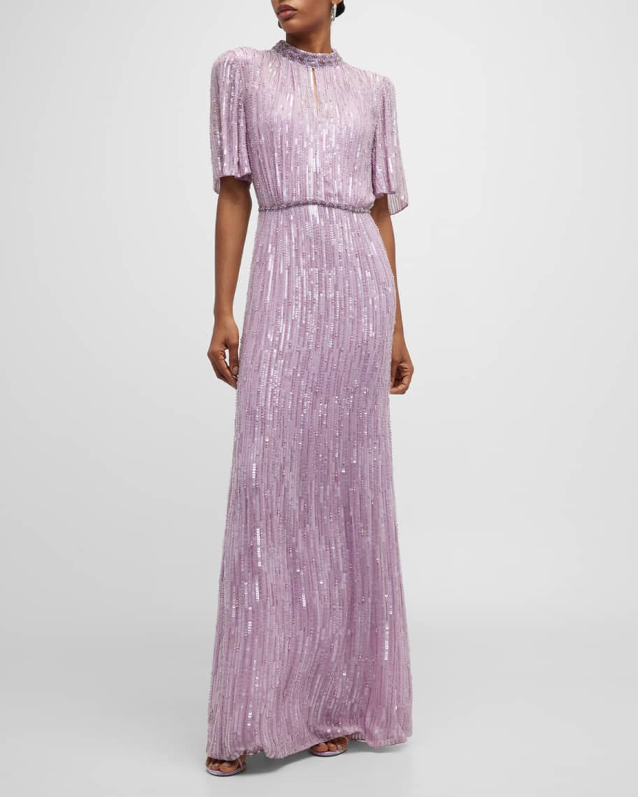 Jenny Packham Viola Sequined Gown | Neiman Marcus