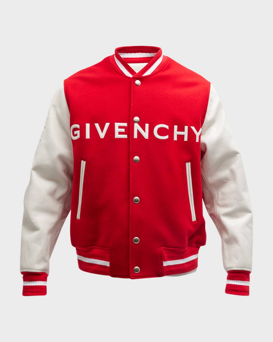 Embroidered Wool Varsity Jacket in Purple - Givenchy