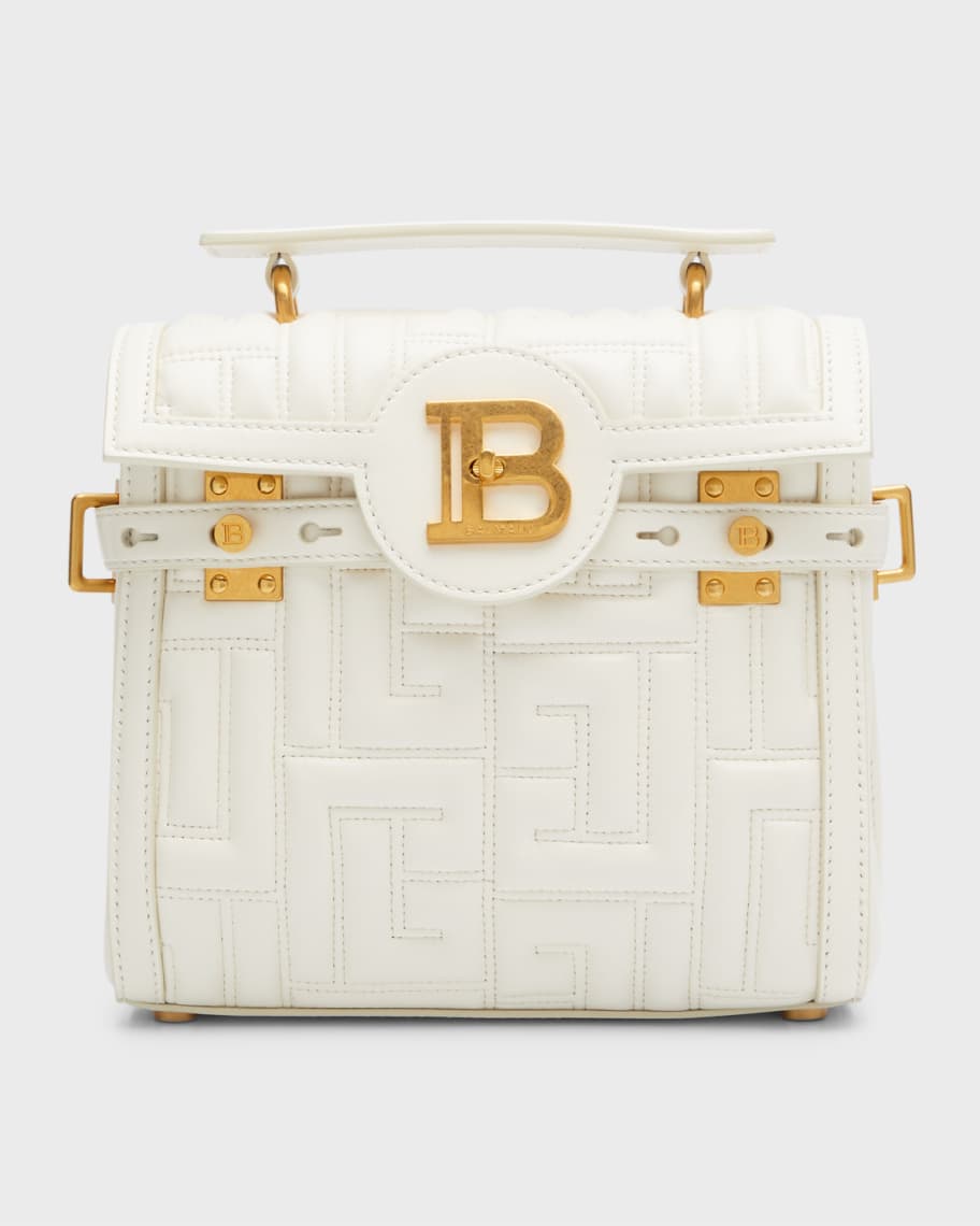 Balmain BBuzz 23 Top-Handle Bag in Monogram Quilted Leather | Neiman Marcus