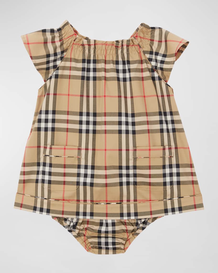 Burberry Girl's Shea CheckPrint Dress W/ Bloomers, Size Newborn18M
