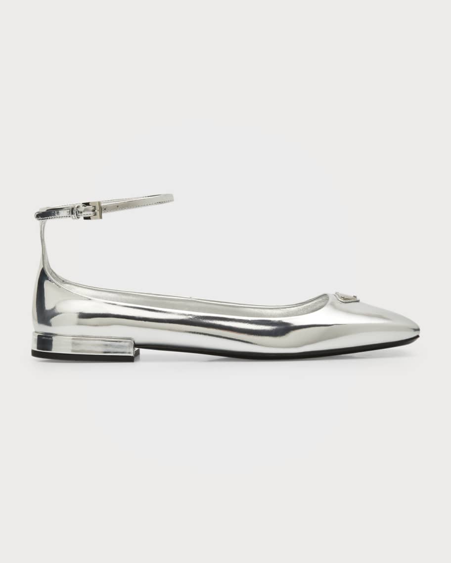 Prada silver flats top