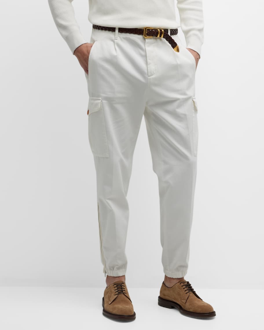 Brunello Cucinelli Men's Cotton Ergonomic Trousers | Neiman Marcus